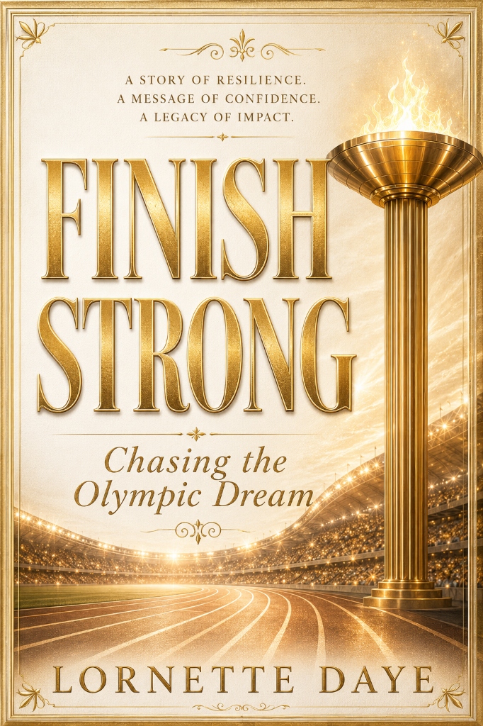 Finish Strong: Chasing the Olympic Dream book cover artwork.