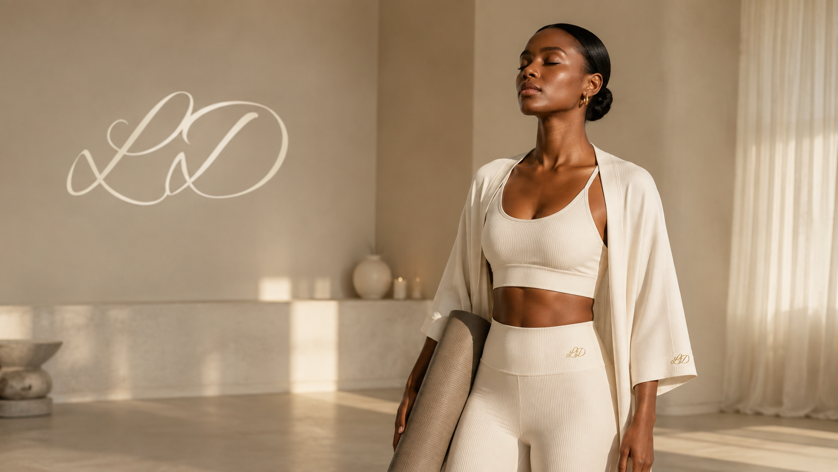 Ribbed Knit Lounge Set with Wrap Robe
