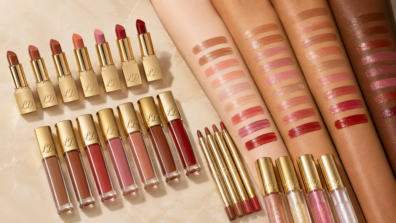 UMATTR Glow Lip Kit & Shade Swatch Wardrobe